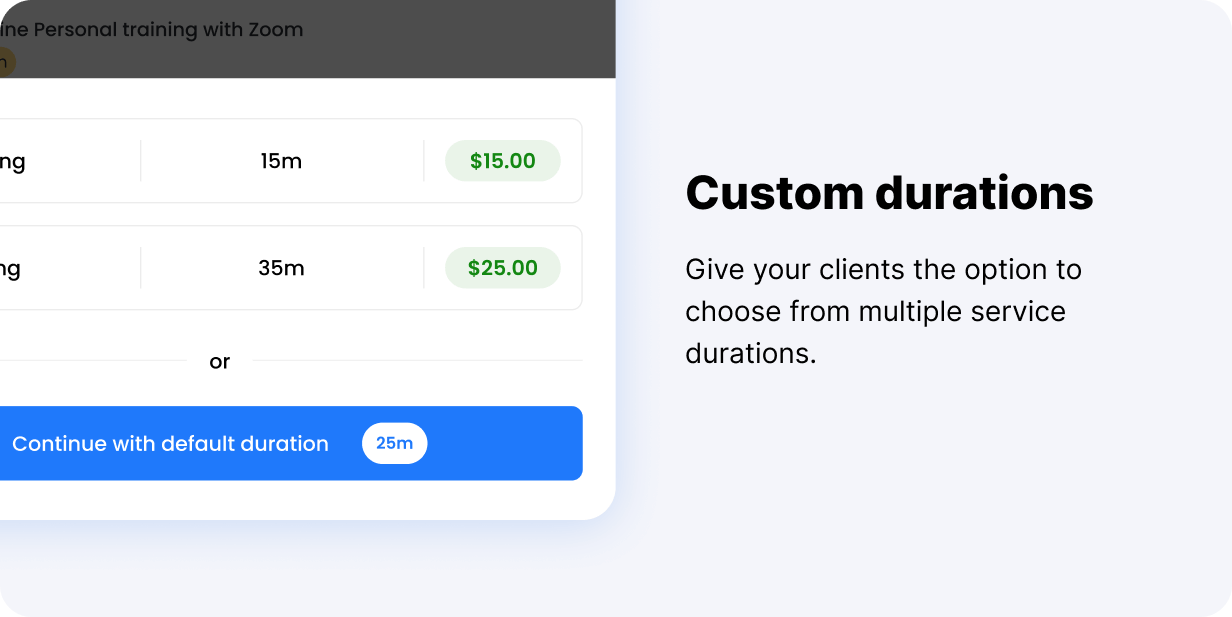 Booknetic - Custom Duration Feature